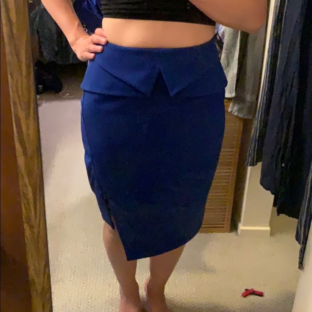 Keepsake the label cobalt skirt small asymmetric